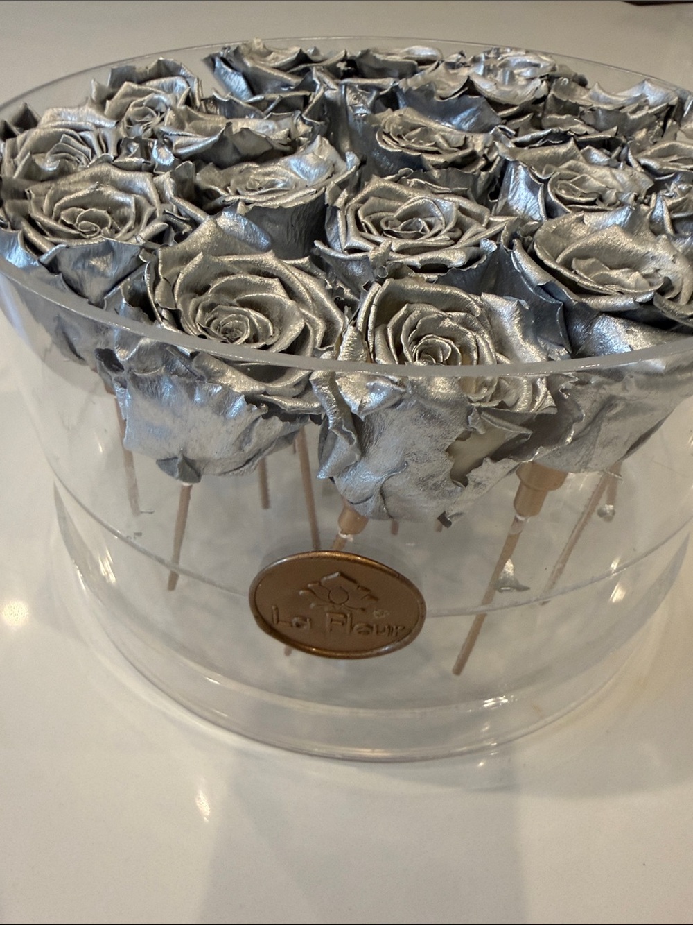 Silver forever roses by La fleur